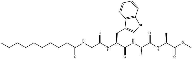 N-(1-Oxodecyl)-Gly-L-Trp-L-Ala-L-Ala-OMe Struktur