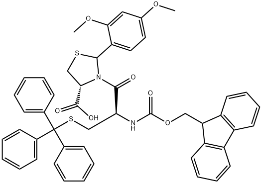 Fmoc-Cys(Trt)-Cys(Psi(Dmp,H)pro)-OH≥ 98% (HPLC,TLC) Struktur