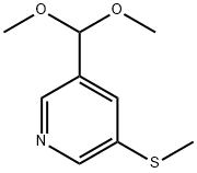 Pyridine, 3-(dimethoxymethyl)-5-(methylthio)- Struktur