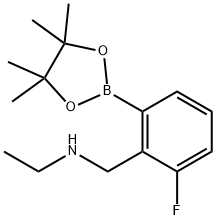 Benzenemethanamine, N-ethyl-2-fluoro-6-(4,4,5,5-tetramethyl-1,3,2-dioxaborolan-2-yl)- Struktur