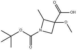 1,3-Azetidinedicarboxylic acid, 3-methoxy-2-methyl-, 1-(1,1-dimethylethyl) ester Struktur