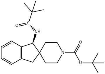 tert-butyl (1S)-1-[[(R)-tert-butylsulfinyl]amino]spiro[indane-2,4-piperidine]-1-carboxylate 結(jié)構(gòu)式