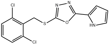 1,3,4-Oxadiazole, 2-[[(2,6-dichlorophenyl)methyl]thio]-5-(1H-pyrrol-2-yl)- Struktur