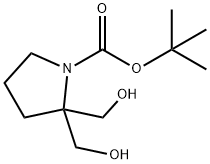 1-Pyrrolidinecarboxylic acid, 2,2-bis(hydroxymethyl)-, 1,1-dimethylethyl ester Struktur