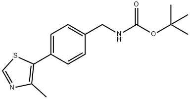 Carbamic acid, N-[[4-(4-methyl-5-thiazolyl)phenyl]methyl]-, 1,1-dimethylethyl ester Struktur