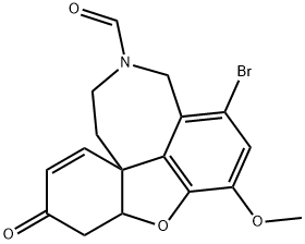 7-bromo-9-methoxy-14-oxo-11-oxa-4-azatetracyclo[8.6.1.0^{1,12}.0^{6,17}]heptadeca-6(17),7,9,15-tetraene-4-carbaldehyde Struktur