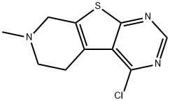 4-Chloro-5,6,7,8-tetrahydro-7-methyl-pyrido[4',3':4,5]thieno[2,3-d]pyrimidine Struktur