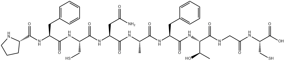 H-Pro-Phe-Cys-Asn-Ala-Phe-Thr-Gly-Cys-OH (Cys3-Cys9) Struktur