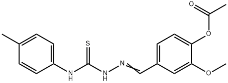 2-methoxy-4-(2-{[(4-methylphenyl)amino]carbonothioyl}carbonohydrazonoyl)phenyl acetate Struktur