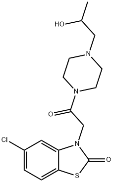 4-[[5-Chloro-2-oxo-2,3-dihydrobenzothiazol-3-yl]acetyl]-α-methyl-1-piperazineethanol Struktur