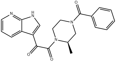 1,2-Ethanedione, 1-[(2R)-4-benzoyl-2-methyl-1-piperazinyl]-2-(1H-pyrrolo[2,3-b]pyridin-3-yl)-