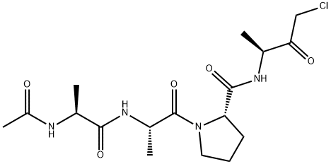 N-acetylalanyl-alanyl-prolyl-alanine chloromethyl ketone Struktur