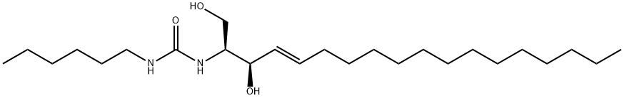 D-erythro-N-[2-(1,3-dihydroxy-4E-octadecene)]-N'-hexane-urea-sphingosine Struktur