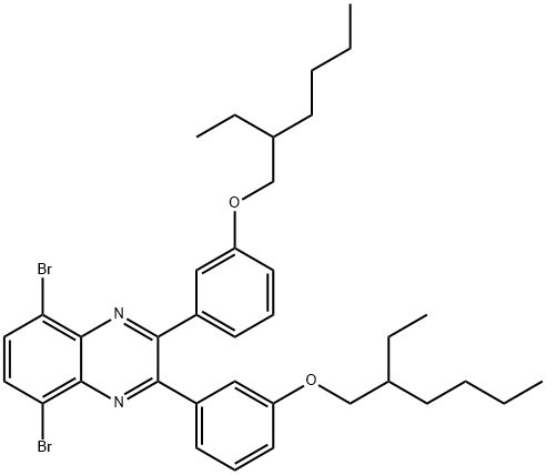 5,8‐dibroMo‐2,3‐bis(3‐(2‐
ethylhexyloxy)phenyl)qui
noxaline Struktur