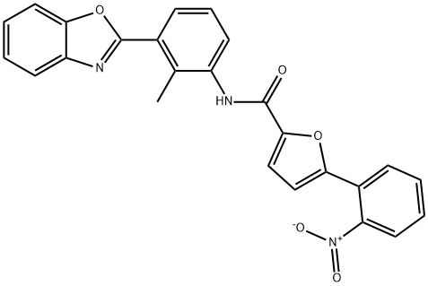 2-Furancarboxamide,N-[3-(2-benzoxazolyl)-2-methylphenyl]-5-(2-nitrophenyl)-(9CI) Struktur