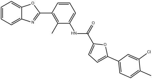 2-Furancarboxamide,N-[3-(2-benzoxazolyl)-2-methylphenyl]-5-(3-chloro-4-methylphenyl)-(9CI) Struktur