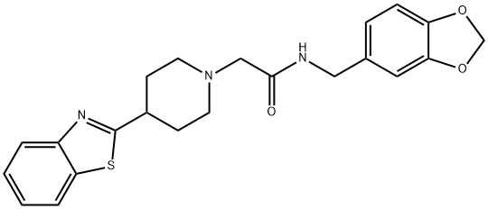 1-Piperidineacetamide,N-(1,3-benzodioxol-5-ylmethyl)-4-(2-benzothiazolyl)-(9CI) Struktur