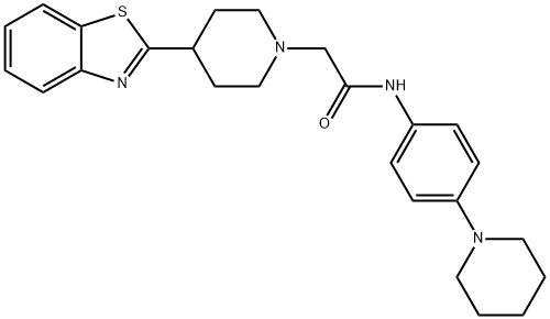 1-Piperidineacetamide,4-(2-benzothiazolyl)-N-[4-(1-piperidinyl)phenyl]-(9CI) Struktur