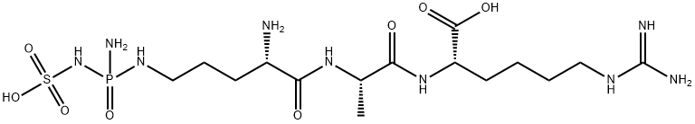 N5-[Amino(sulfoamino)phosphinyl]-Orn-Ala-6-guanidino-Nle-OH Struktur