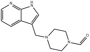 1-Piperazinecarboxaldehyde, 4-(1H-pyrrolo[2,3-b]pyridin-3-ylmethyl)- Struktur