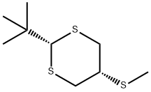 2α-tert-Butyl-5α-(methylthio)-1,3-dithiane Struktur