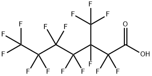 Heptanoic acid, 2,2,3,4,4,5,5,6,6,7,7,7-dodecafluoro-3-(trifluoromethyl)- Struktur