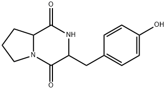 Pyrrolo[1,2-a]pyrazine-1,4-dione, hexahydro-3-[(4-hydroxyphenyl)methyl]- (9CI) Struktur