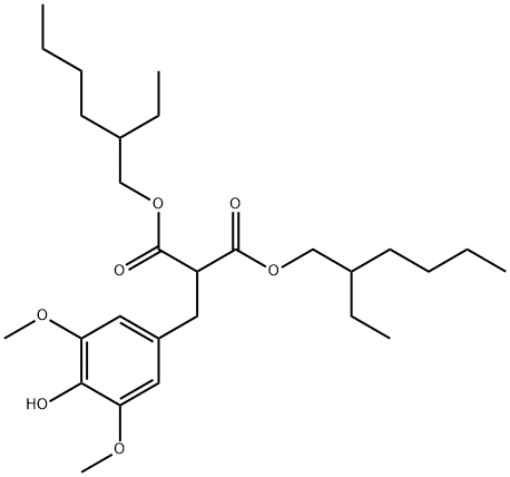 2-(4-Hydroxy-3,5-dimethoxybenzyl)malonsure bis(2-ethylhexyl )ester Struktur