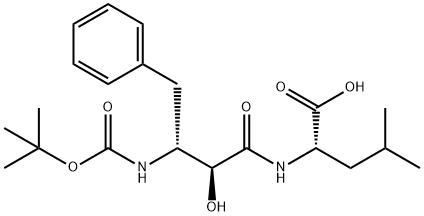 rac-((2R,3S)-3-((tert-butoxycarbonyl)amino)-2-hydroxy-4-phenylbutanoyl)-D-leucine Struktur