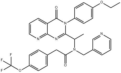 N-1-[(3-4(-Ethoxyphenyl)-3,4-dihydro-4-oxopyrido[2,3-d]pyrimidin-2-yl]ethyl]-N-(3-pyridinylmethyl)-4-(trifluoromethoxy)benzeneacetamide Struktur