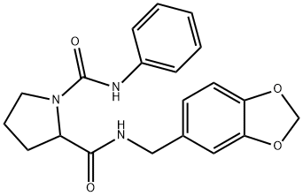 2-N-(1,3-benzodioxol-5-ylmethyl)-1-N-phenylpyrrolidine-1,2-dicarboxamide Struktur