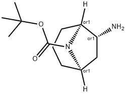 tert-butyl (1S,5R,6S)-rel-6-amino-8-azabicyclo[3.2.1]octane-8-carboxylate Struktur