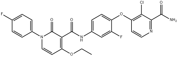 2-?Pyridinecarboxamide, 3-?chloro-?4-?[4-?[[[4-?ethoxy-?1-?(4-?fluorophenyl)?-?1,?2-?dihydro-?2-?oxo-?3-?pyridinyl]?carbonyl]?amino]?-?2-?fluorophenoxy]?-