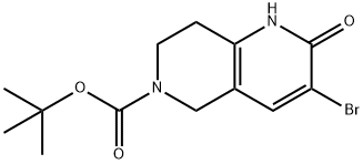 (Tert-butyl 3-bromo-2-oxo-1,5,7,8-tetrahydro-1,6-naphthyridine-6-carboxylate) Struktur