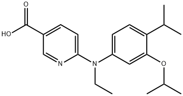 6-[Ethyl-(3-isopropoxy-4-isopropyl-phenyl)-amino]-nicotinic acid Struktur