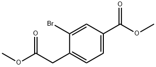 Benzeneacetic acid, 2-bromo-4-(methoxycarbonyl)-, methyl ester Struktur