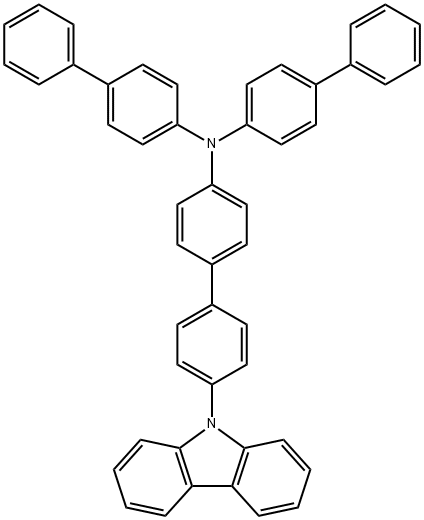 [1,1'-Biphenyl]-4-amine, N,N-bis([1,1'-biphenyl]-4-yl)-4'-(9H-carbazol-9-yl)- Struktur