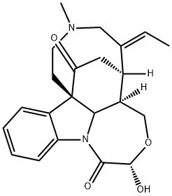 (4aR,6E)-6-Ethylidene-4a,5,6,7,8,9,10,14cα-octahydro-2-hydroxy-8-methyl-4H-5β,10aβ-ethano-3-oxa-8,14b-diazabenzo[a]cyclonon[cd]azulene-1,15(2H)-dione Struktur