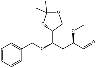 D-ribo-Hexose, 3-deoxy-2-O-methyl-5,6-O-(1-methylethylidene)-4-O-(phenylmethyl)- Struktur