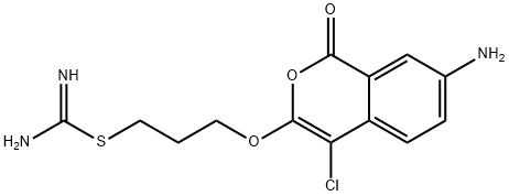 7-amino-4-chloro-3-(3-isothiureidopropoxy)isocoumarin Struktur