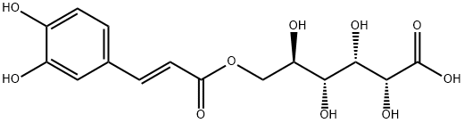 D-Gluconic acid, 6-[(2E)-3-(3,4-dihydroxyphenyl)-2-propenoate] Struktur