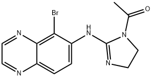 Ethanone, 1-[2-[(5-bromo-6-quinoxalinyl)amino]-4,5-dihydro-1H-imidazol-1-yl]- Struktur