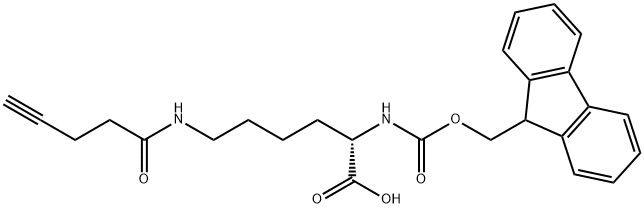 (2S)-2-({[(9H-fluoren-9-yl)methoxy]carbonyl}amino)-6-(pent-4-ynamido)hexanoic acid Struktur