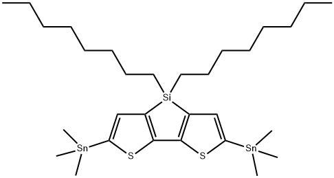 2,6-Di3MeTin-4,4-dioctyl-4H-silolo[3,2-b:4,5-b']dithiophene Struktur