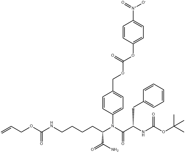 Boc-Phe-(Alloc)Lys-PAB-PNP Struktur