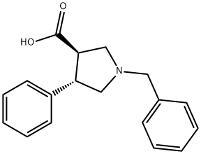 3-Pyrrolidinecarboxylic acid, 4-phenyl-1-(phenylmethyl)-, (3R,4S)- Struktur