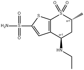 4H-Thieno[2,3-b]thiopyran-2-sulfonamide, 4-(ethylamino)-5,6-dihydro-6-methyl-, 7,7-dioxide, trans-|多佐胺雜質(zhì) 37(外消旋多佐胺)