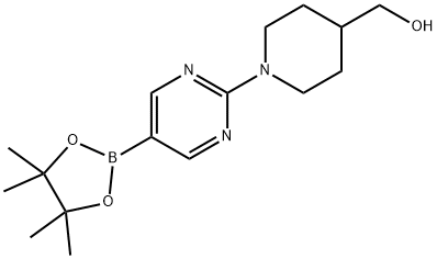 {1-[5-(4,4,5,5-tetramethyl-1,3,2-dioxaborolan-2-yl)pyrimidin-2-yl]piperidin-4-yl}methanol Struktur