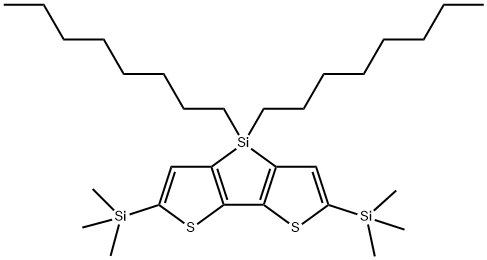 4H-Silolo[3,2-b:4,5-b']dithiophene, 4,4-dioctyl-2,6-bis(trimethylsilyl)- Struktur