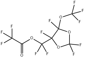 Acetic acid, 2,2,2-trifluoro-, difluoro[2,2,4,5-tetrafluoro-5-(trifluoromethoxy)-1,3-dioxolan-4-yl]methyl ester Struktur